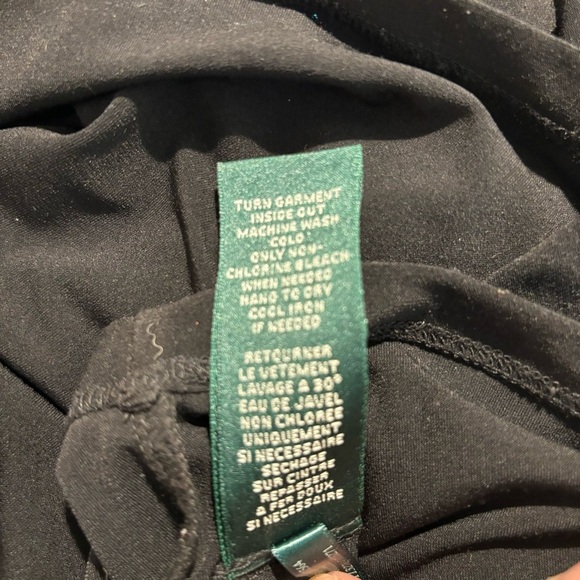 LAUREN RALPH LAUREN Sz 6 Slinky Jersey Knit Crew Neck Pockets Wide Leg Jumpsuit - Picture 12 of 13